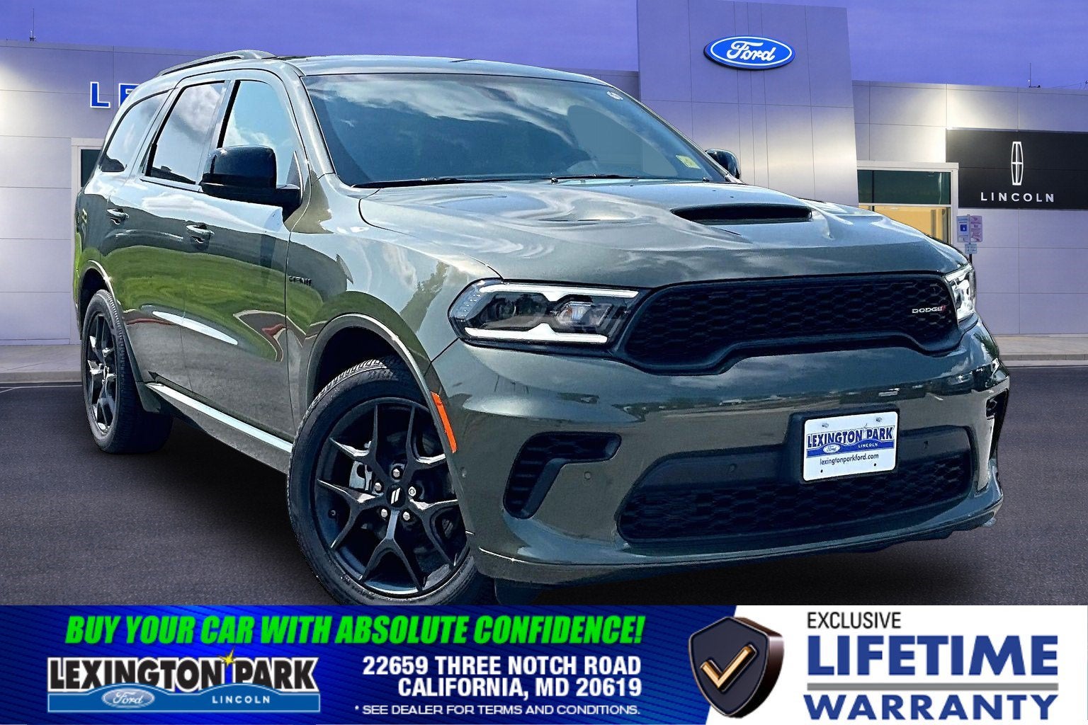 2026 Dodge Durango GT HEMI V8 in Green Machine — front three-quarter view