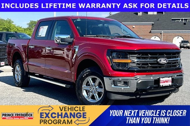 2024 Ford F-150 XLT in Rapid Red Metallic Tinted Clearcoat — front three-quarter view