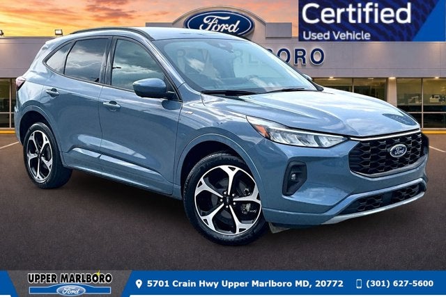 2023 Ford Escape ST-Line Select in Vapor Blue Metallic — front three-quarter view