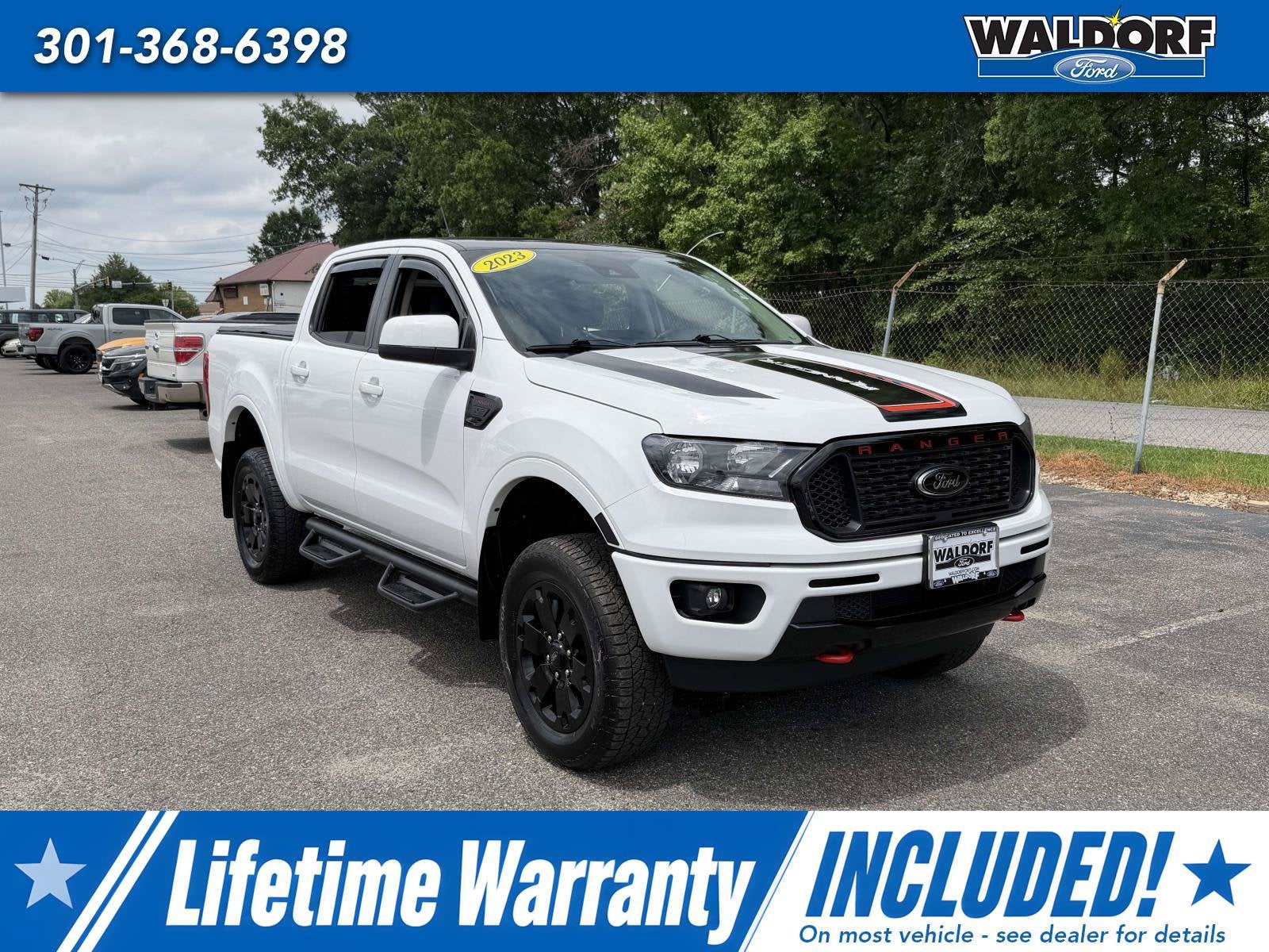 2023 Ford Ranger 4WD in Oxford White — front three-quarter view